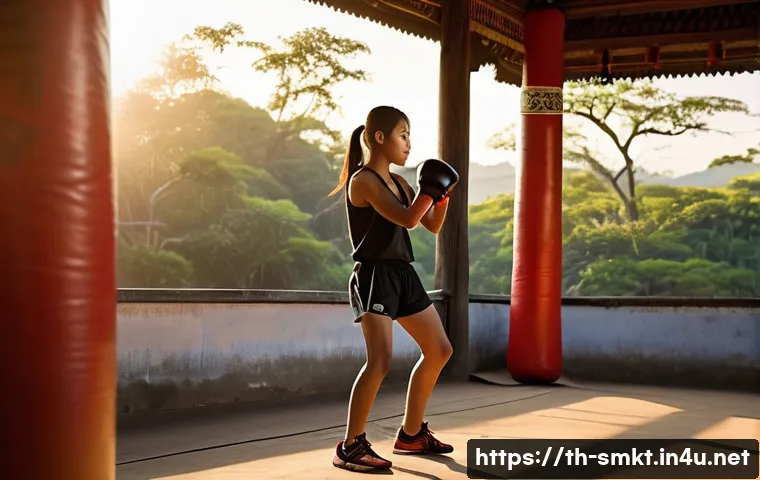 스포츠마케팅에서의 효과적인 콘텐츠 제작 팁 - **Prompt: "A young, determined Thai female Muay Thai boxer, in her mid-teens, is diligently practici...