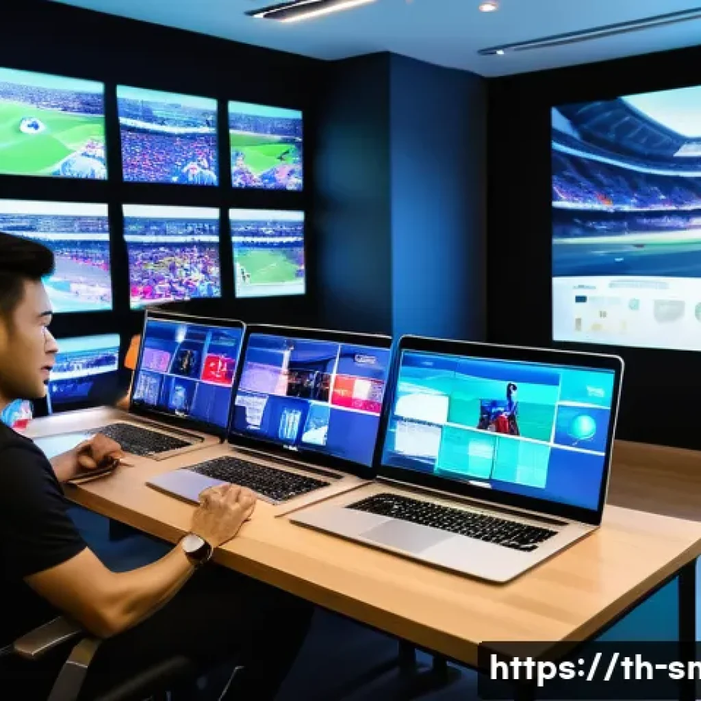 스포츠마케팅 전문가의 하루 일과 - A dynamic sports marketing team meeting in a modern Bangkok office, featuring diverse Thai professio...