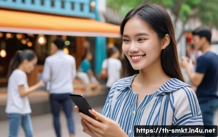 스포츠 브랜드와 팬 커뮤니티 관리 전략 - A warm and friendly social media interaction scene showing a young Thai influencer engaging with fan...