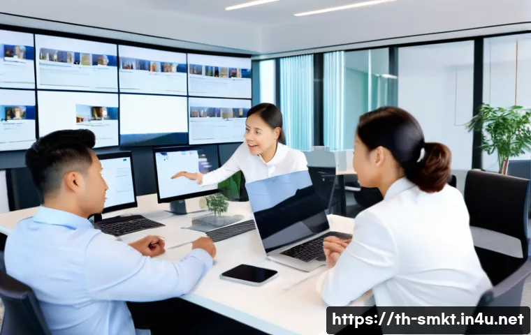 스포츠마케팅과 관련된 주요 법적 이슈 및 사례 - A professional marketing team in a modern office environment discussing copyright protection for ath...