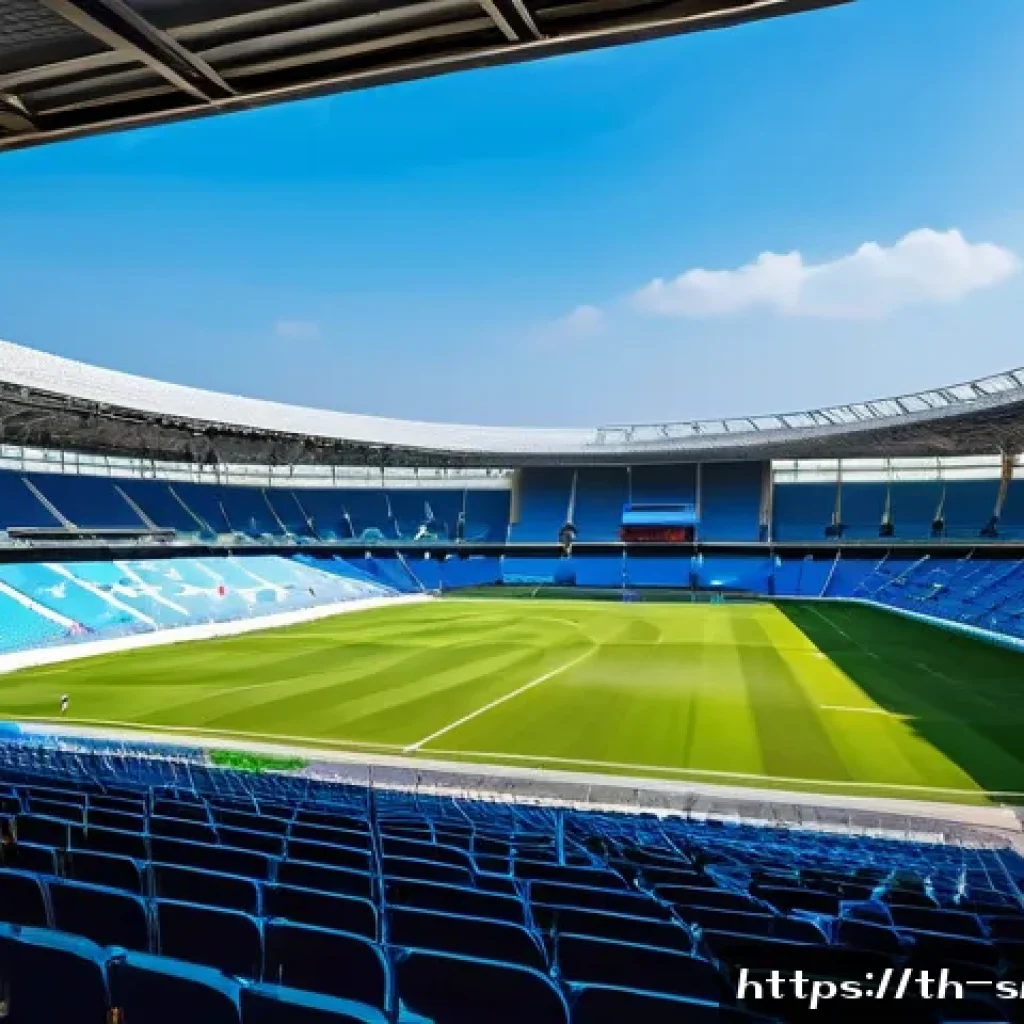 스포츠마케팅 이벤트 기획 체크리스트 - A modern outdoor sports event venue in Bangkok, Thailand, featuring a spacious stadium with clear si...